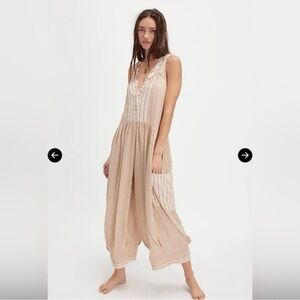 Free people intimately full bloom romper womens M boho flowy wide leg pockets